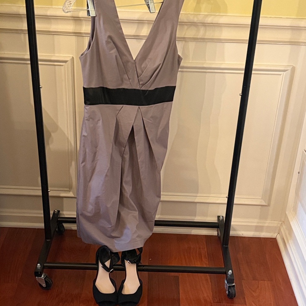 twenty one Gray and Black Midi Dress includes H&M shoes (38)